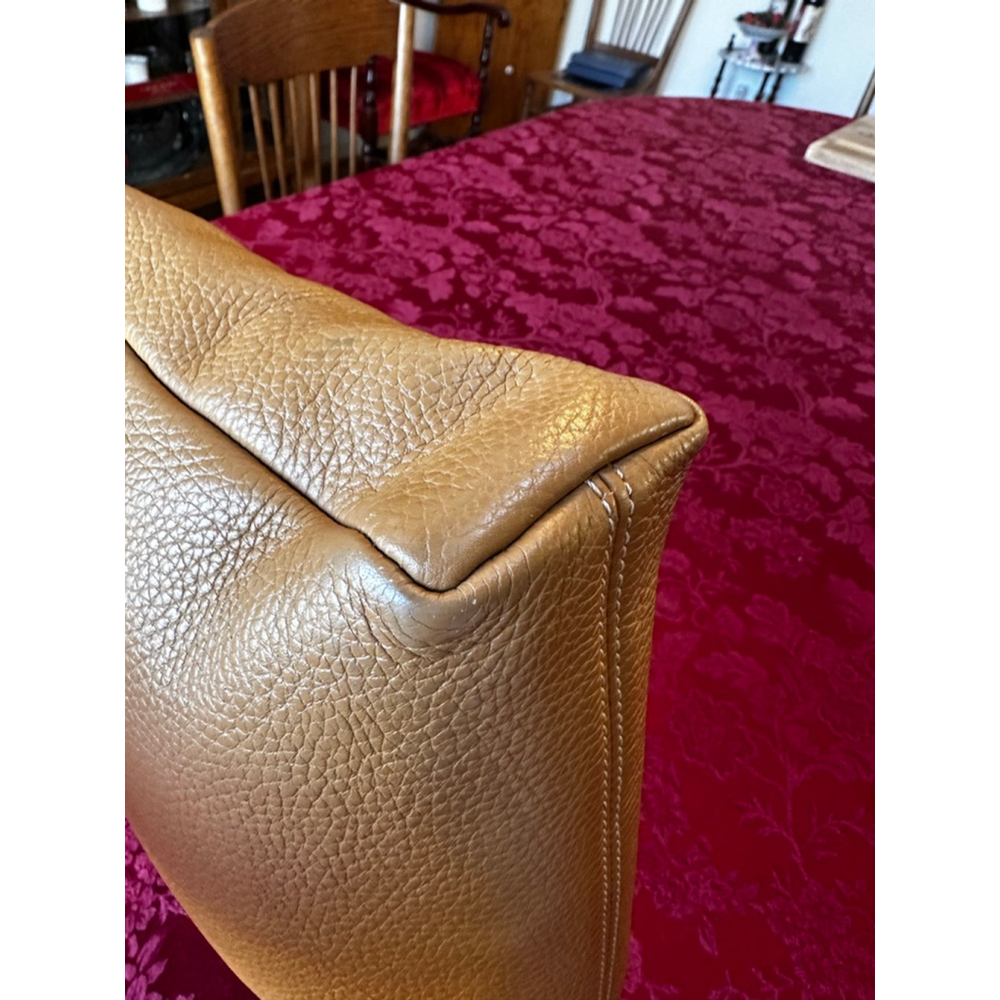 Burberry Tan Leather Shoulder Bag with Striped Strap - Picture 10 of 16